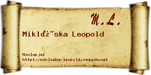 Miklóska Leopold névjegykártya